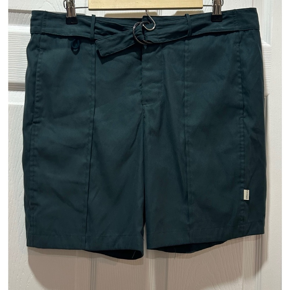 Men's Katama New York Laird Swim Trunks Size Large Green Belt Pockets